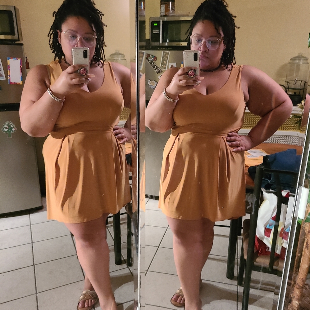 Forever 21 mustard yellow hi-low dress